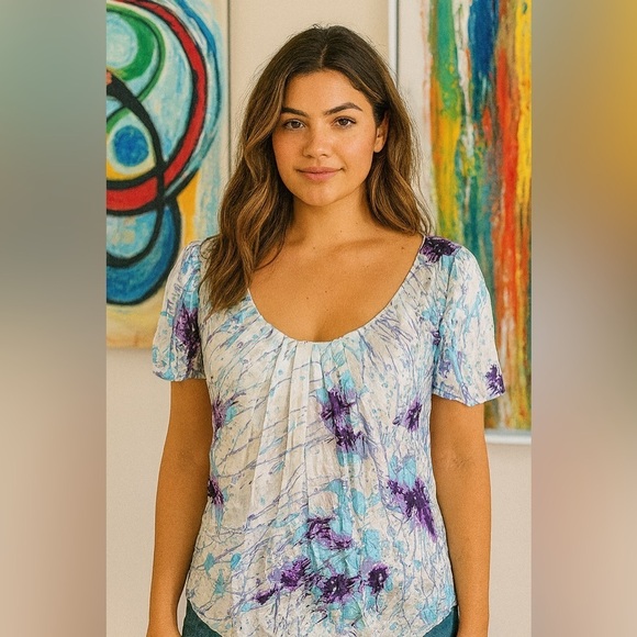 Elie Tahari Tops - Elie Tahari Floral Watercolor Silk top